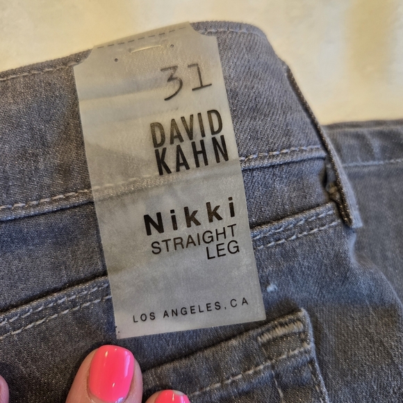 ‼️3/$30‼️ David Kahn Nikki Straight Leg Grey Python Jeans Sz 31 Snake Print New - Picture 4 of 16
